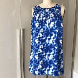 Nicole Miller kids blue geometric dress